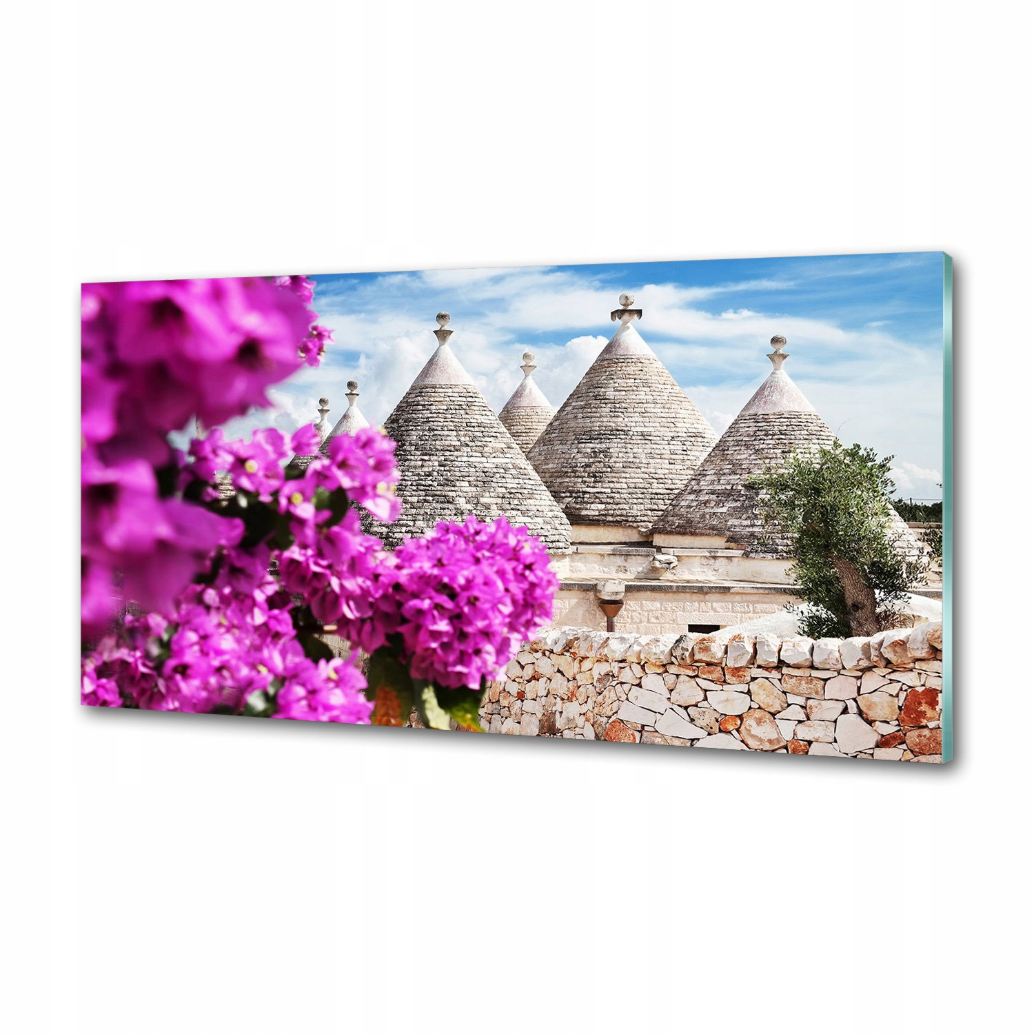 Panel dekor sklo Domy trulli 120x60 cm Lepidlo