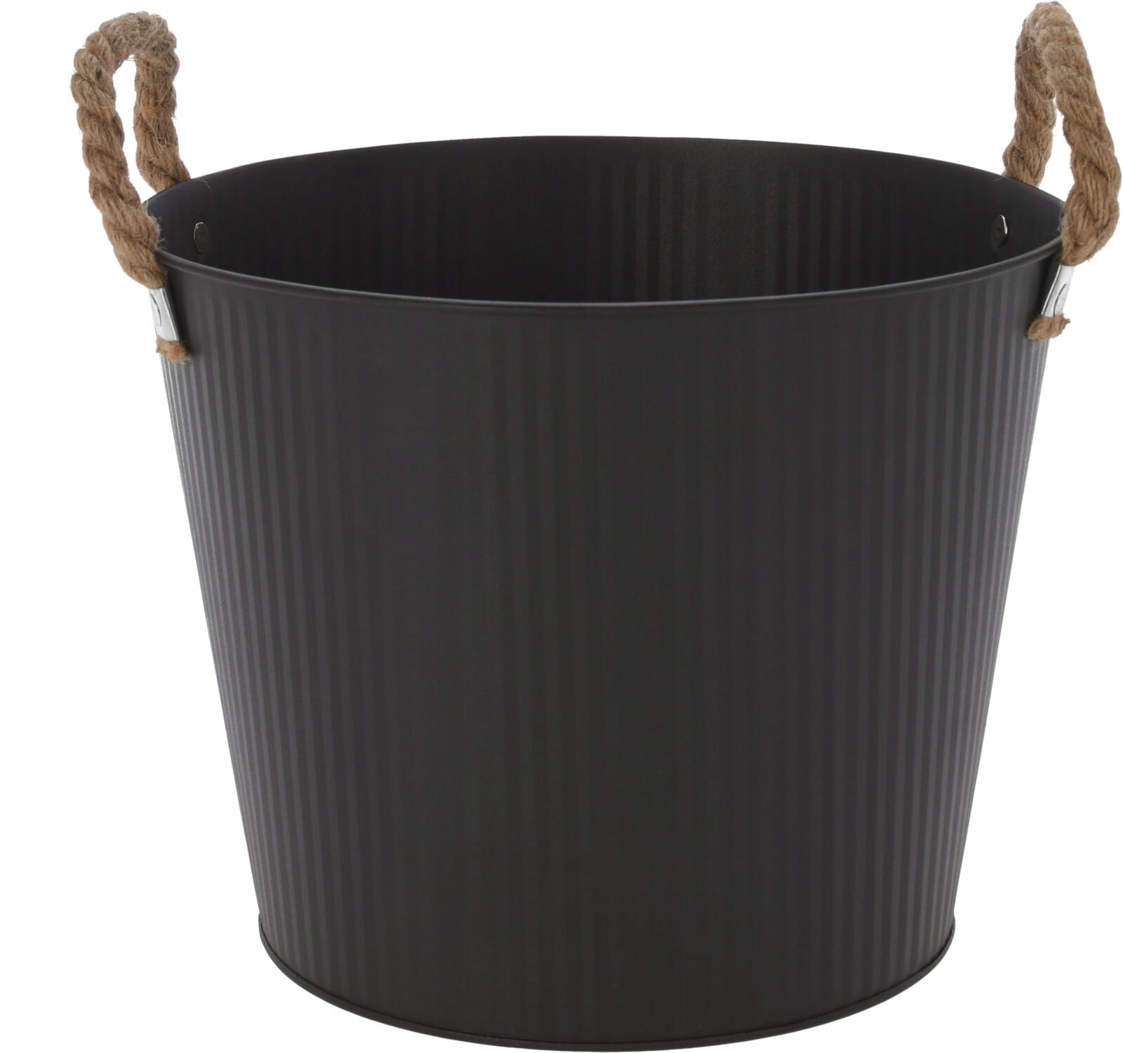 

Donica Osłonka czarna pojemnik wiadro metal 21 cm