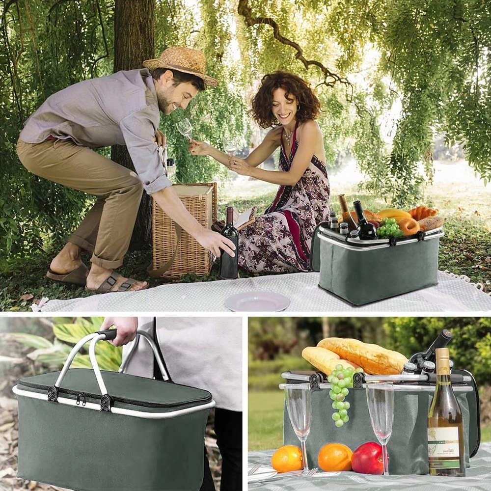 KOSZ PIKNIKOWY SKŁADANY TERMICZNY TURYSTYCZNY IZOLACYJNY KOSZYK NA ZAKUPY Pojemność 4 l