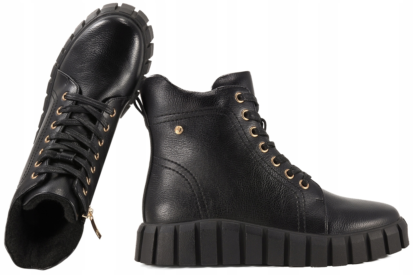 Potocki 25-19316BK Dámské Zateplené Boty Kotníkové Boty Zimní Traperky Eko 36