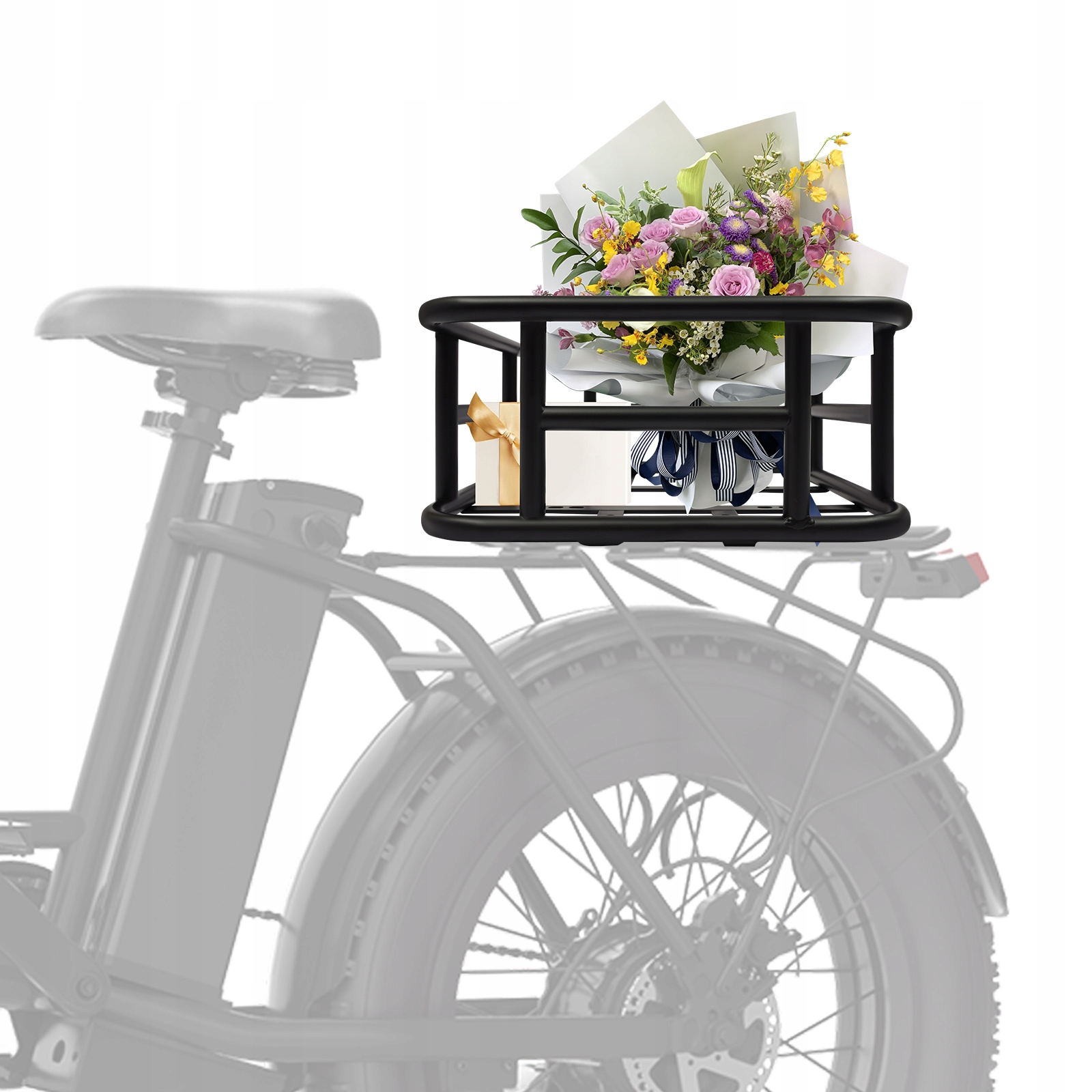 Tylny kosz rowerowy Zdejmowany kosz rowerowy Czarny kosz rowerowy 13.5*12*5.9"