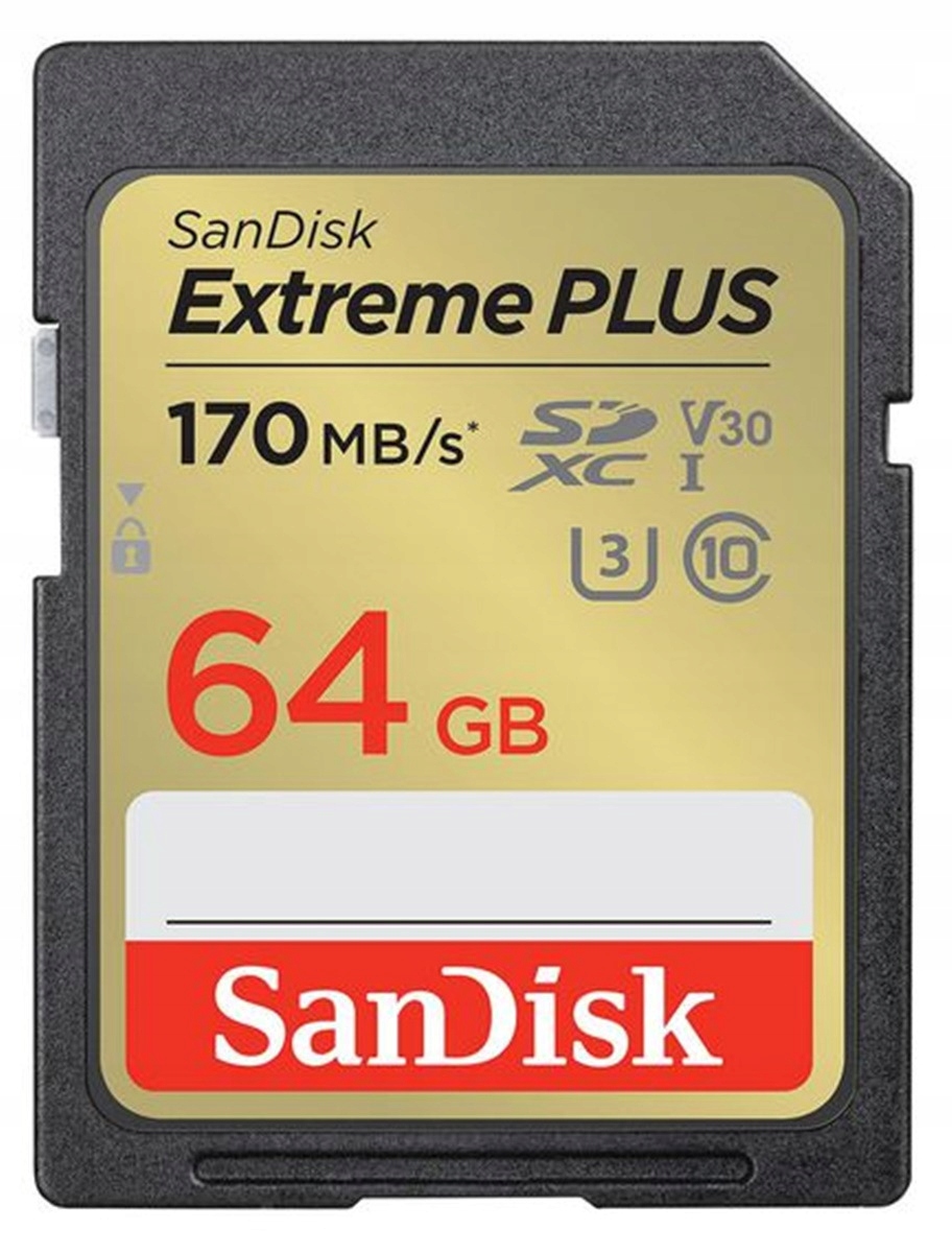 Karta pamięci SDXC SanDisk Extreme 64GB 170/80MB/s C10 V30 UHS-I U3