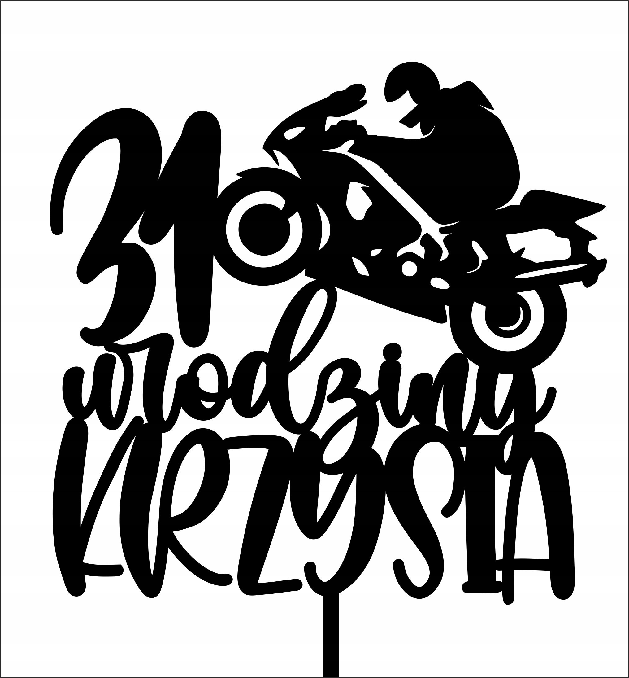 

Topper na tort motor motocykl ścigacz pleksi