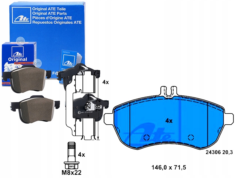 Brzdové Destičky Mercedes Přední W204 C180-300 Bez