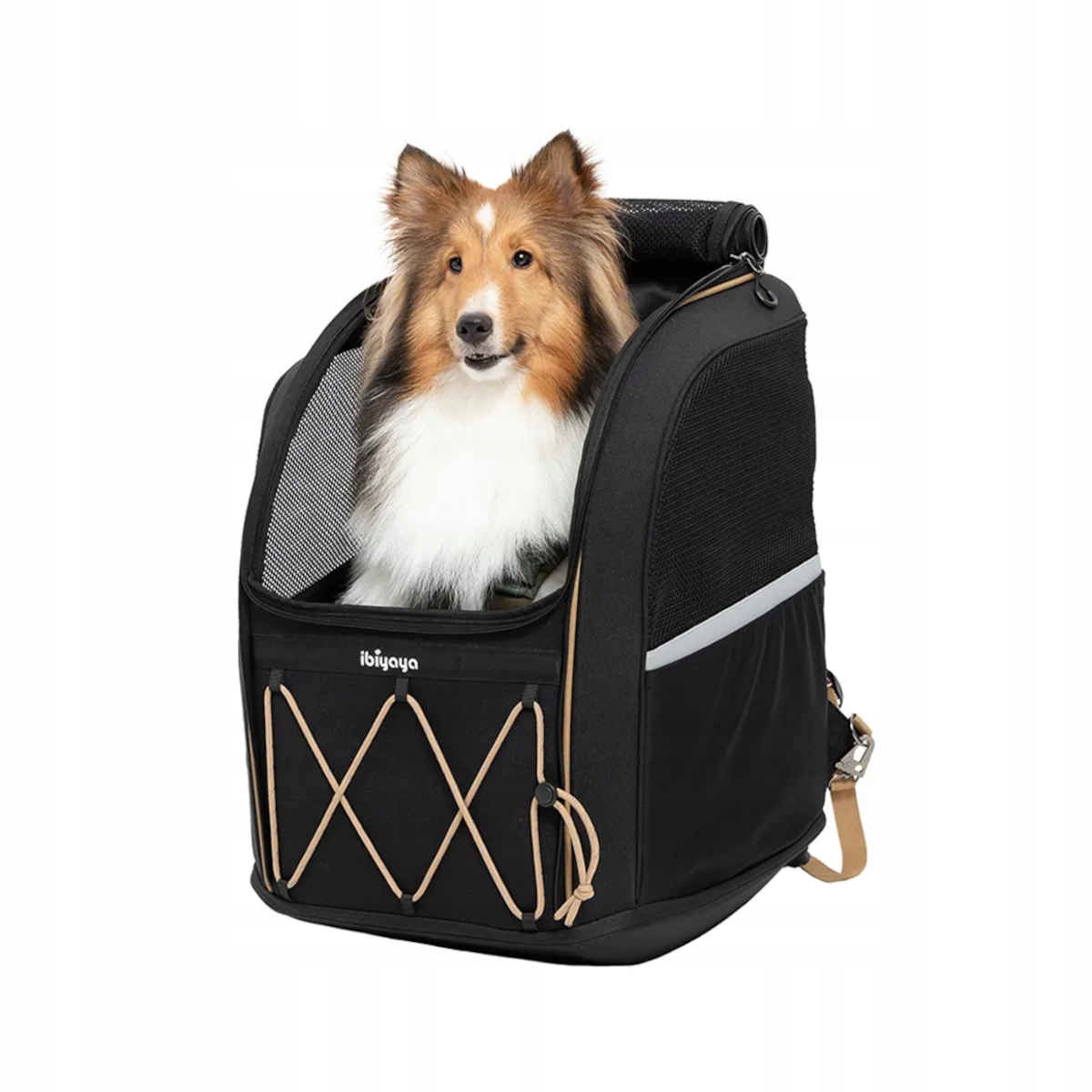 Plecak transporter dla psa Ibiyaya czarny M/L 38 cm x 55 cm x 39 cm