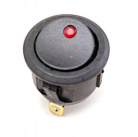 Круглый переключатель 20 мм с красным светодиодом 12 В