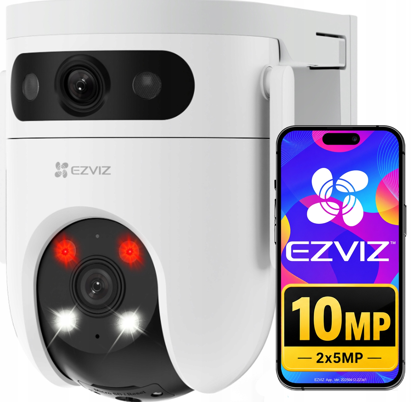 Venkovní WiFi kamera Otočná WiFi 10Mpx Dual Lens H9C 5MP+5MP Ezviz 2v1