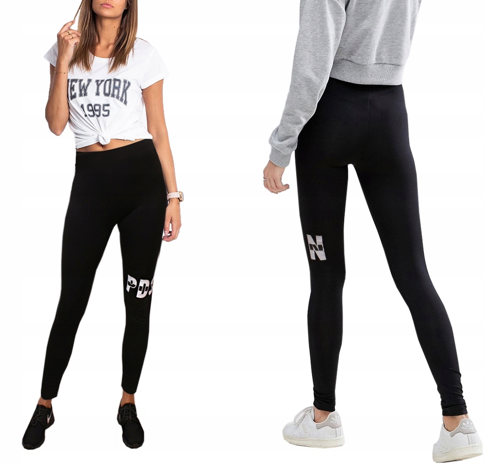 LEGGINSY sportowe GETRY FITNESS PRINT czarne 107 S Rozmiar S