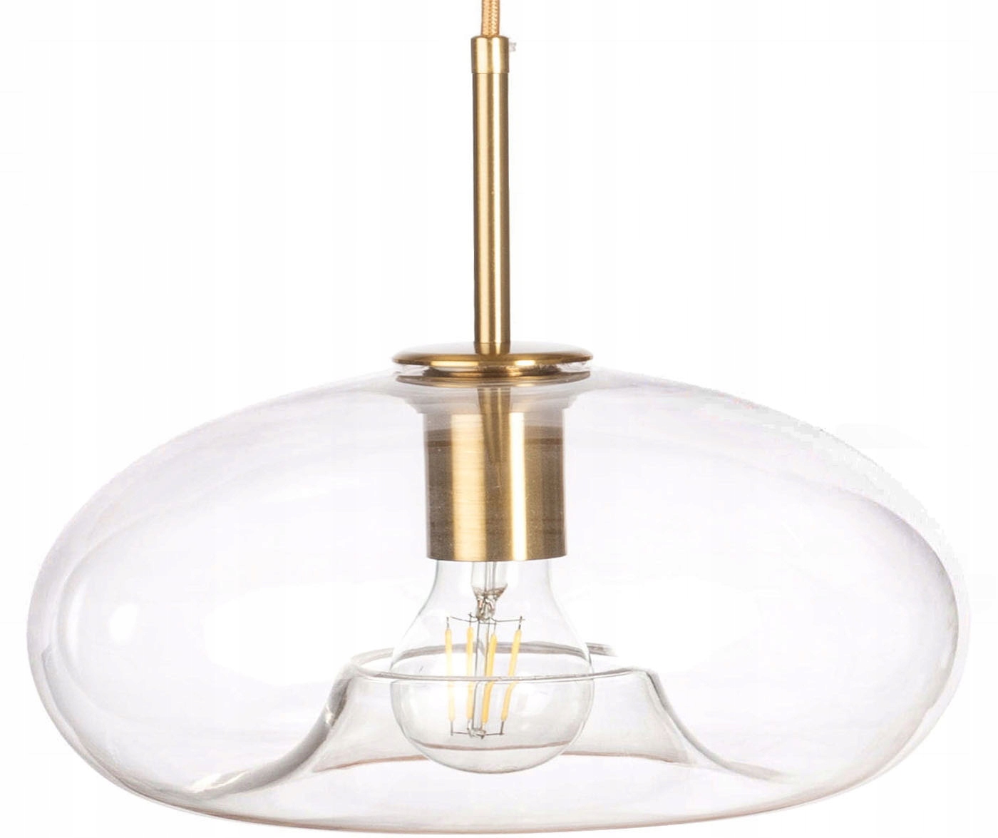 Lampa wisząca nowoczesna złota szklana przezroczysta Paris Ufo