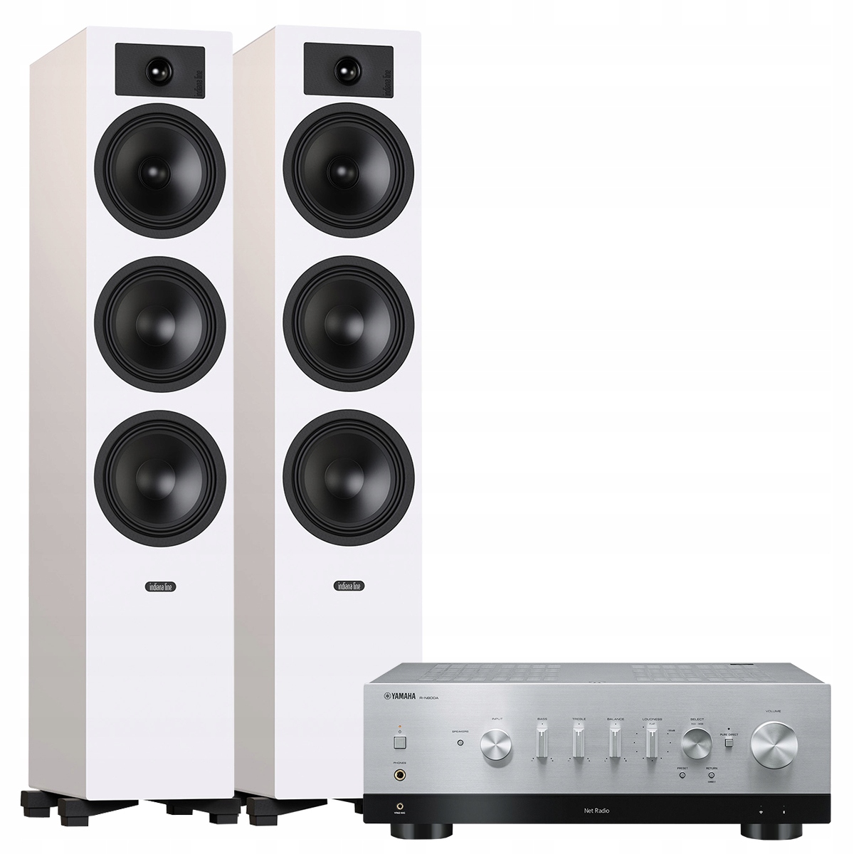 Indiana Line Tesi 6 White Yamaha R-N800A MusicCast Tidal Wi-Fi Dab+