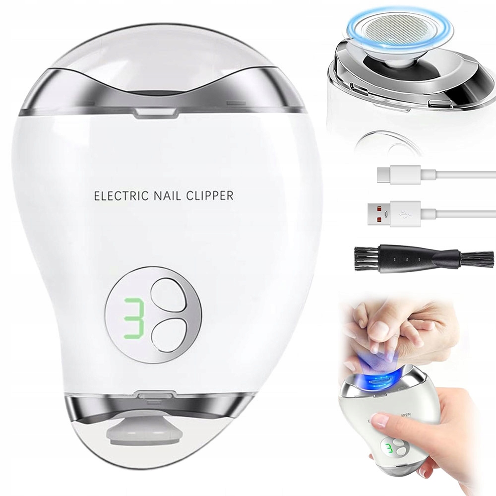 Kleštičky Na Nehty 2V1 Se 3 Rychlostmi Usb Jsou Tiché Pro Celou Rodinu