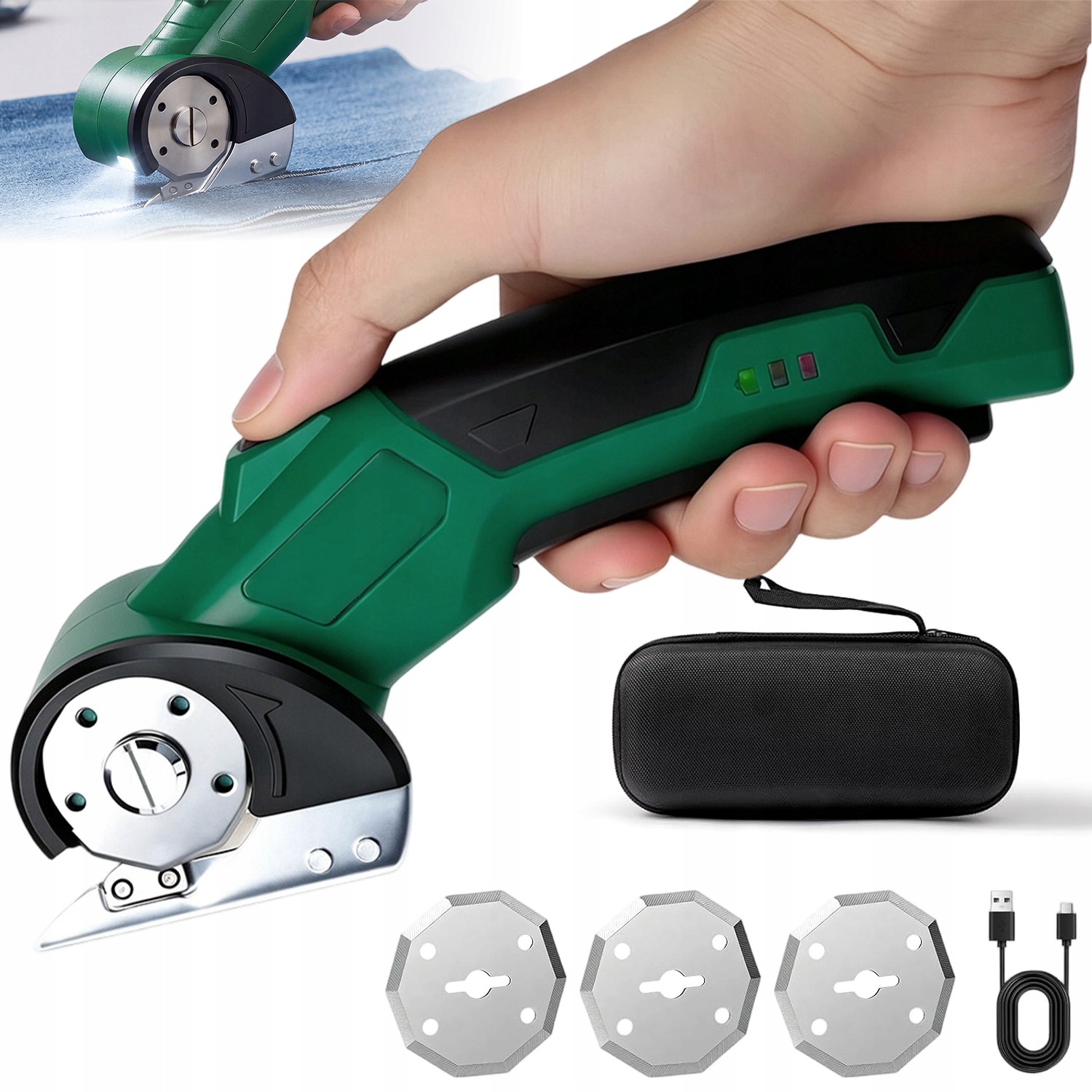 Nůž Kotoučový Nůž Na Textil, Lepenku, Kůži S Led Diodou