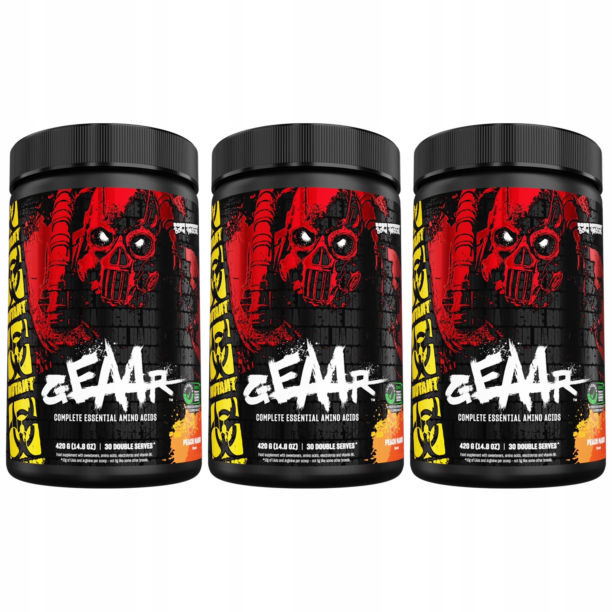 3x Aminokyseliny Bcaa Eaa 9.4 g Leucin Regenerace Svaly Mutant Geaar