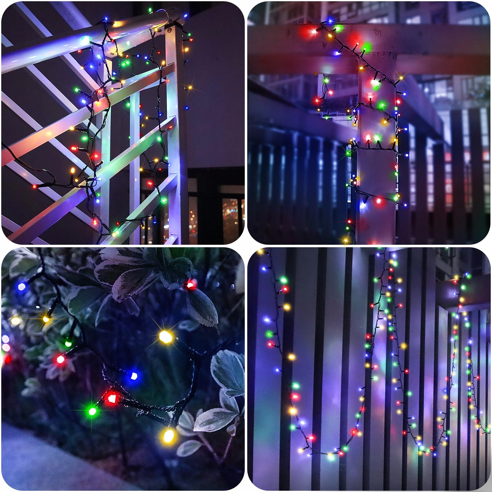 LYNNON LAMPKI ZEWNĘTRZNE NA BATERIE KOLOROWE GIRLANDA ŚWIETLNA 2SZT 100 LED — miniatura 6