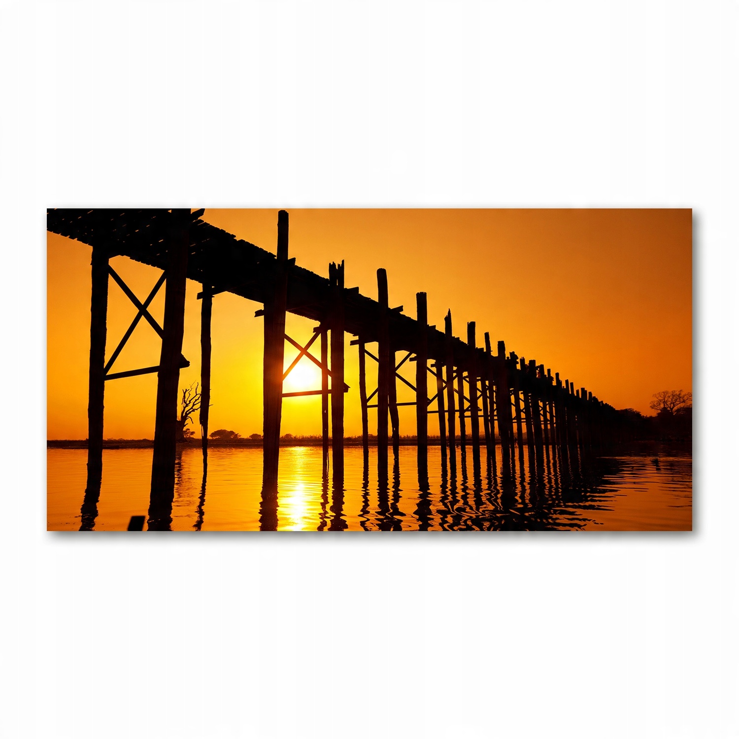

Foto obraz szkło akryl Most zachód słońca 120X60cm