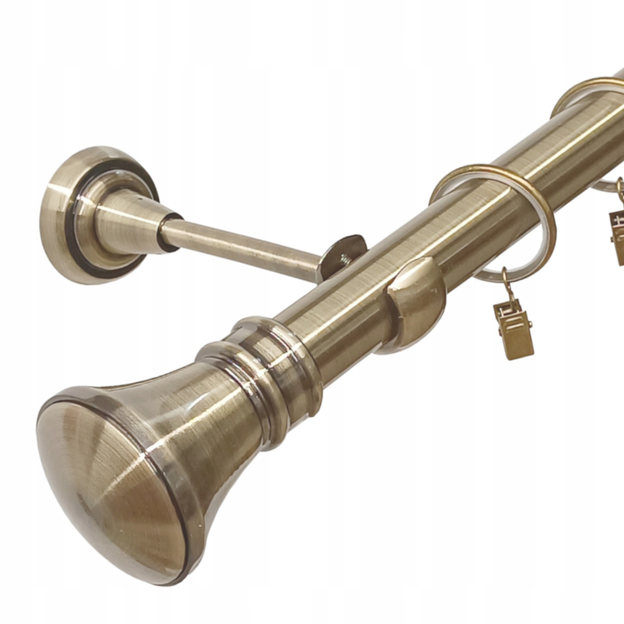 Jednoduchá Garnýž Kovový 25 MM Zlatý Antik 180 CM Monaco Kolečka