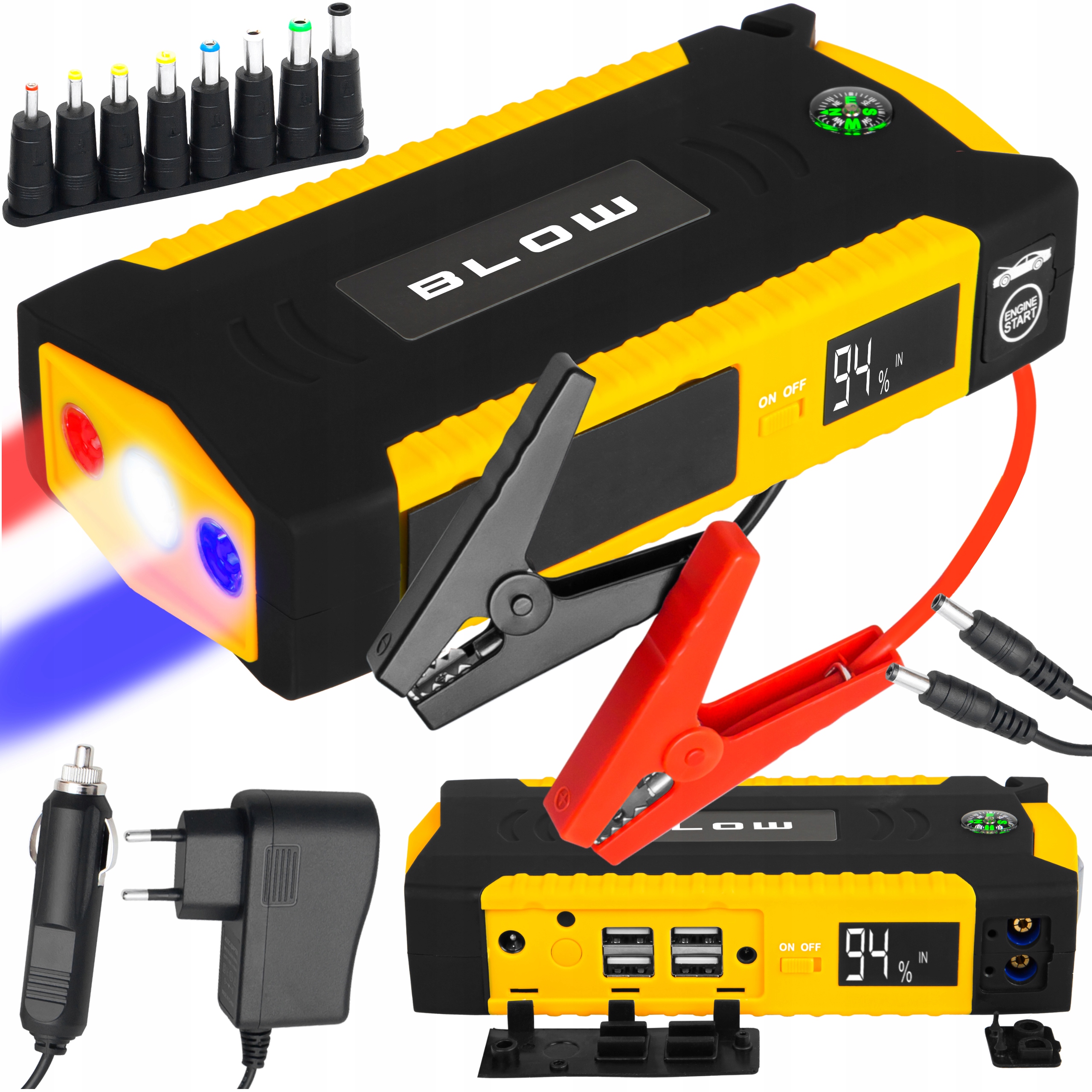 Mocný Jump Starter Štart Booster Powerbank 12V Sada 16800 mAh