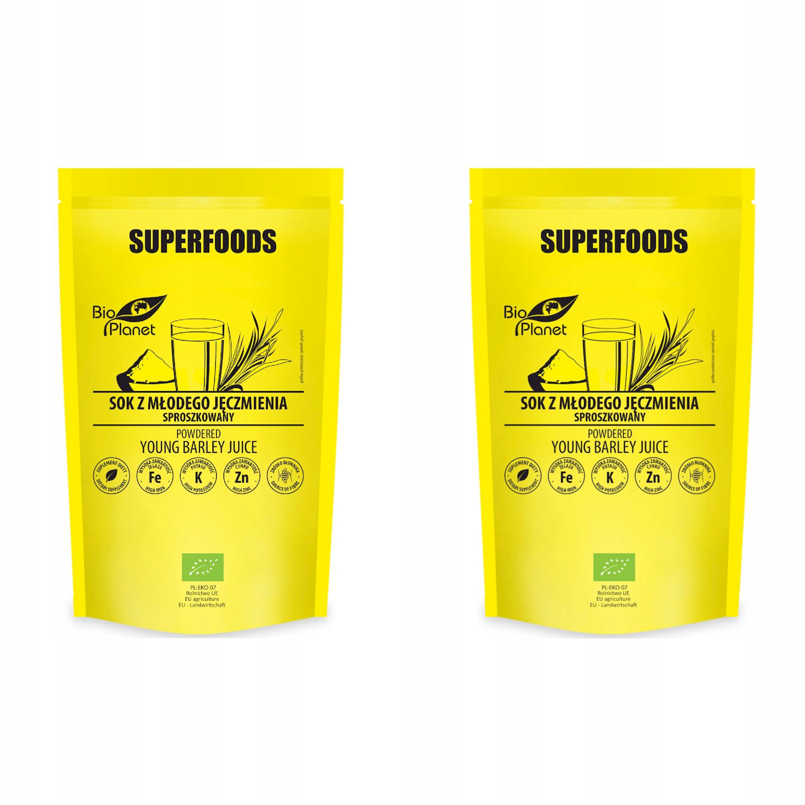2x Sok Z Młodego Jęczmienia Sproszkowany Bio 150 g Bio Planet Superfoods