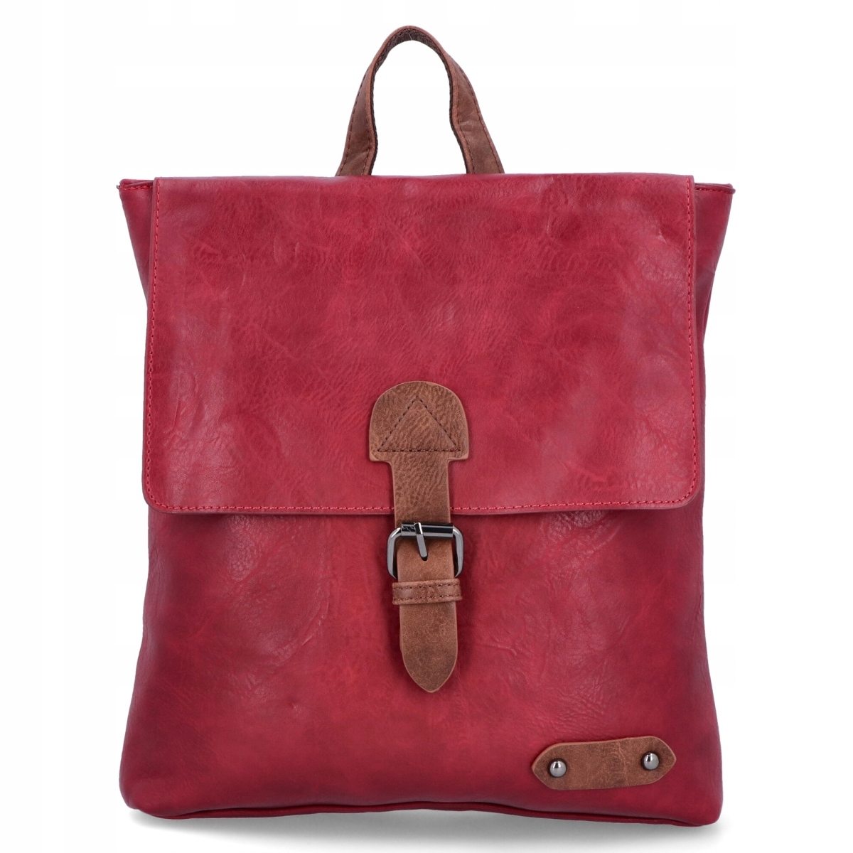 Plecak Damski Vintage Plecaczek Stylowy Herisson Pojemny Torba Bordowy