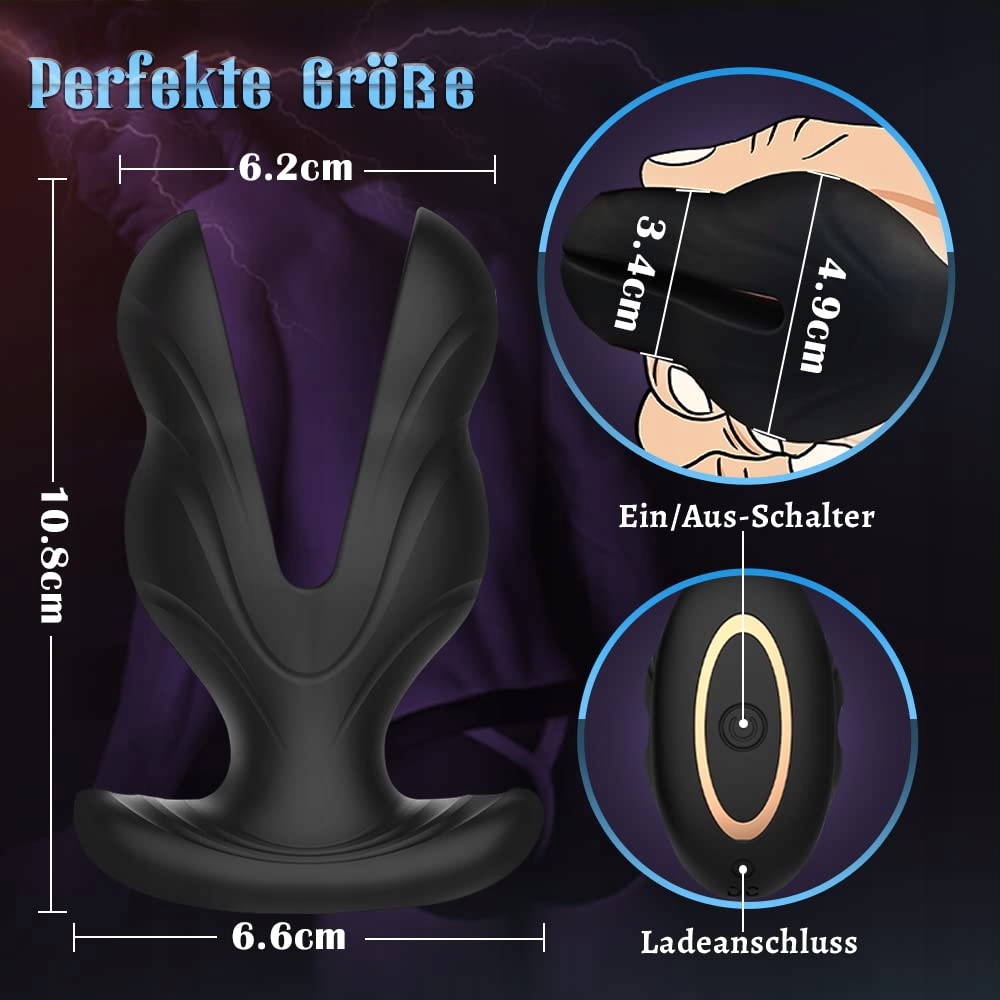 SILIKONOWY Wibrator Analny Dla Mężczyzn Z Pilotem 8 Trybów Wibracji — miniatura 4