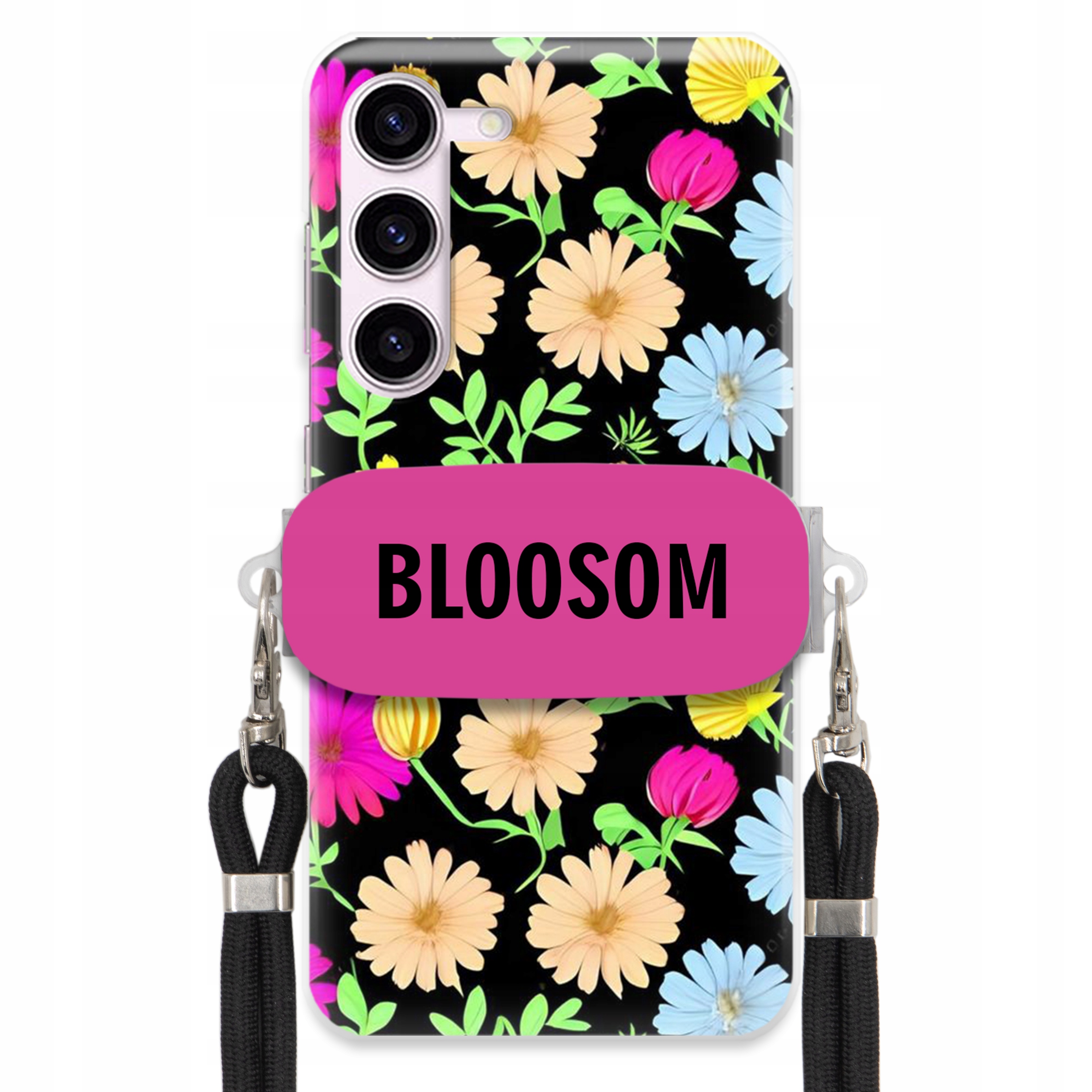 Puzdro Držiak Crossbody Pre Samsung S23 Puzdro Case Kvety Bloosom Flower
