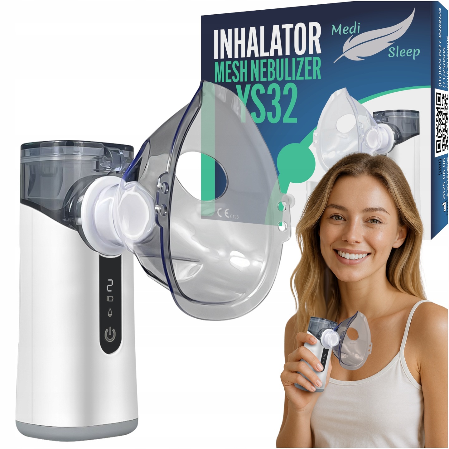 INHALATOR NEBULIZATOR DLA DZIECI DOROSŁYCH PRZENOŚNY BEZPRZEWODOWY SIATECZK