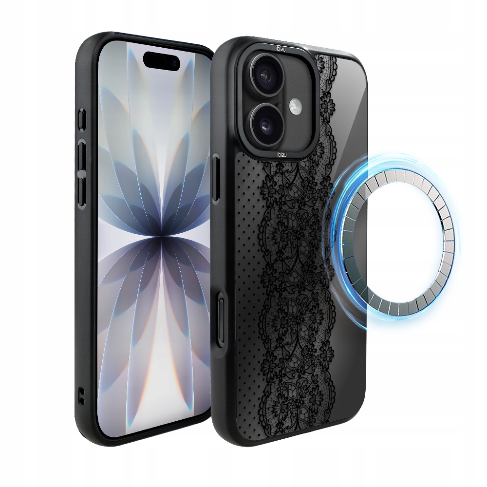 Matný Pouzdro Ibizu DropGuard pro iPhone 17 s MagSafe, Midnight, krajkový