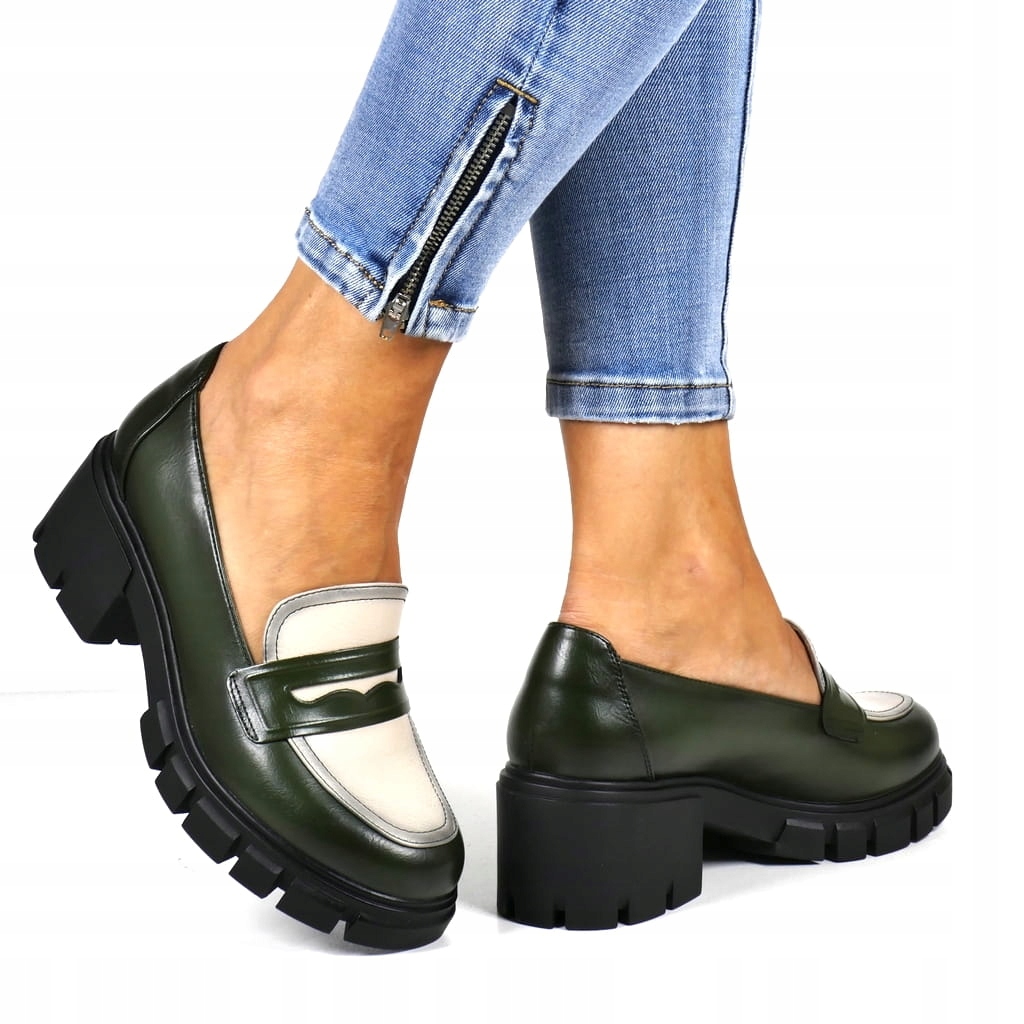 Zelené Dámské Polobotky Na Platformě, Silná Podrážka Lordsy