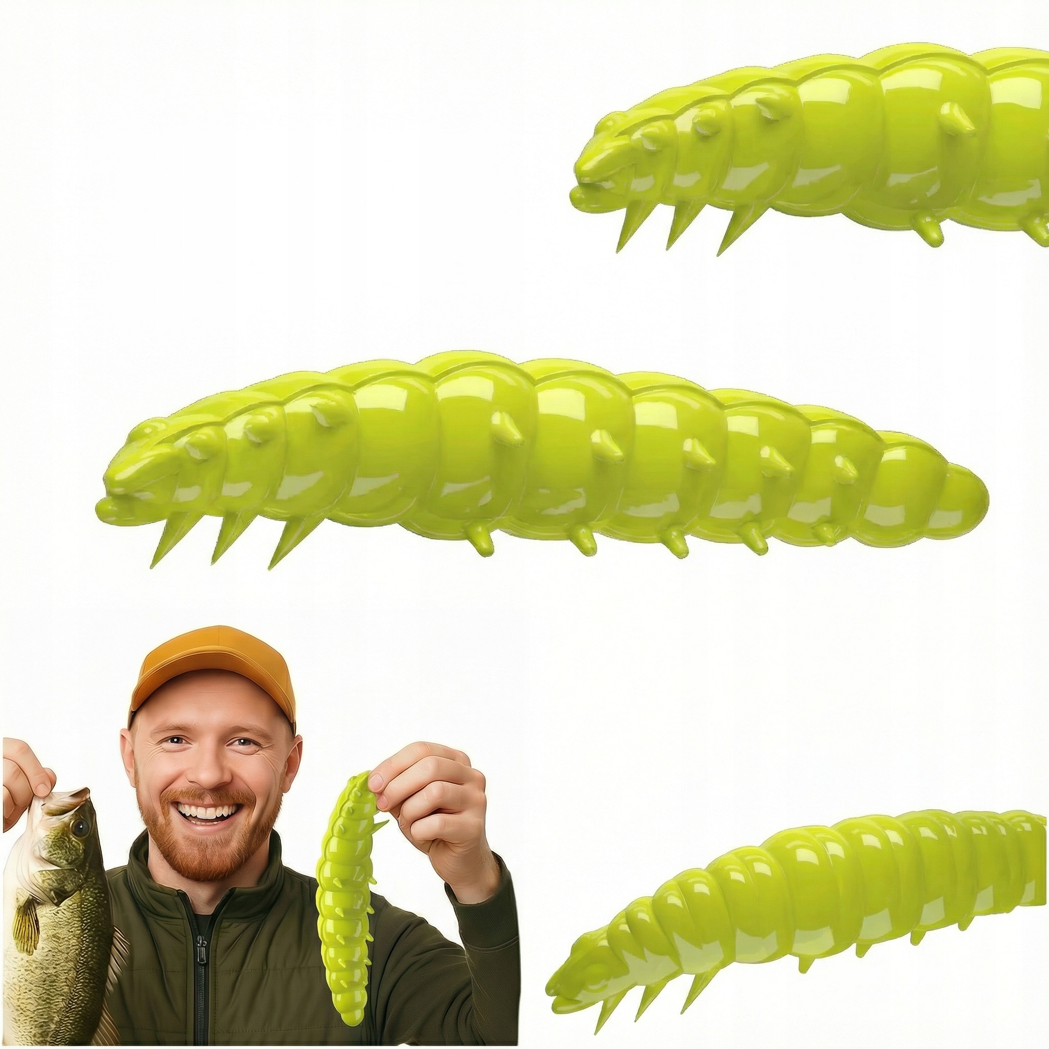 Przynęta Guma Libra Lures Larva 3.5CM Ser 006 Hot Yellow Słoik 12 Sztuk