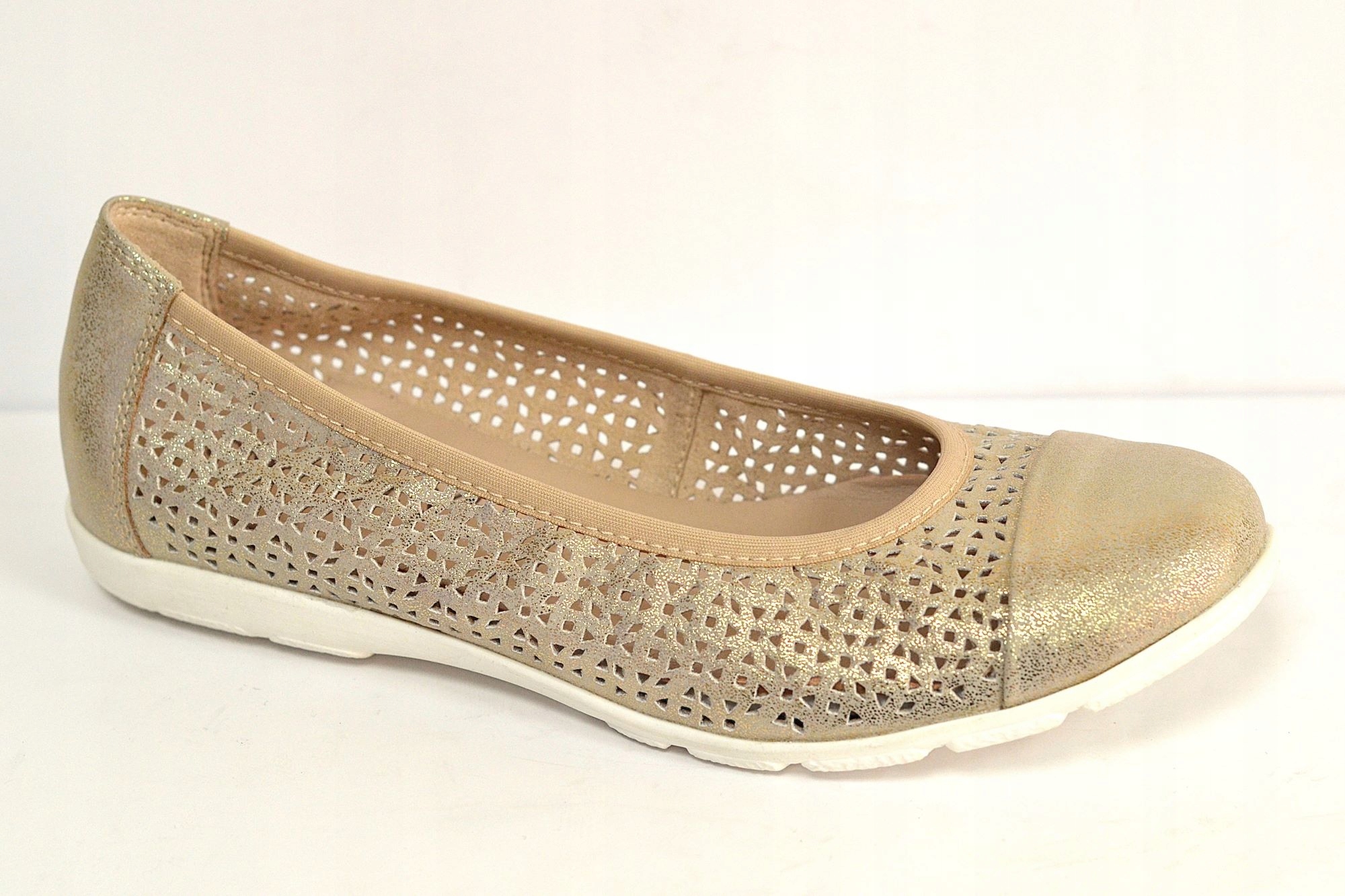 Caprice 22181-42 Baleríny Ažur Taupe Metallic VEL.36