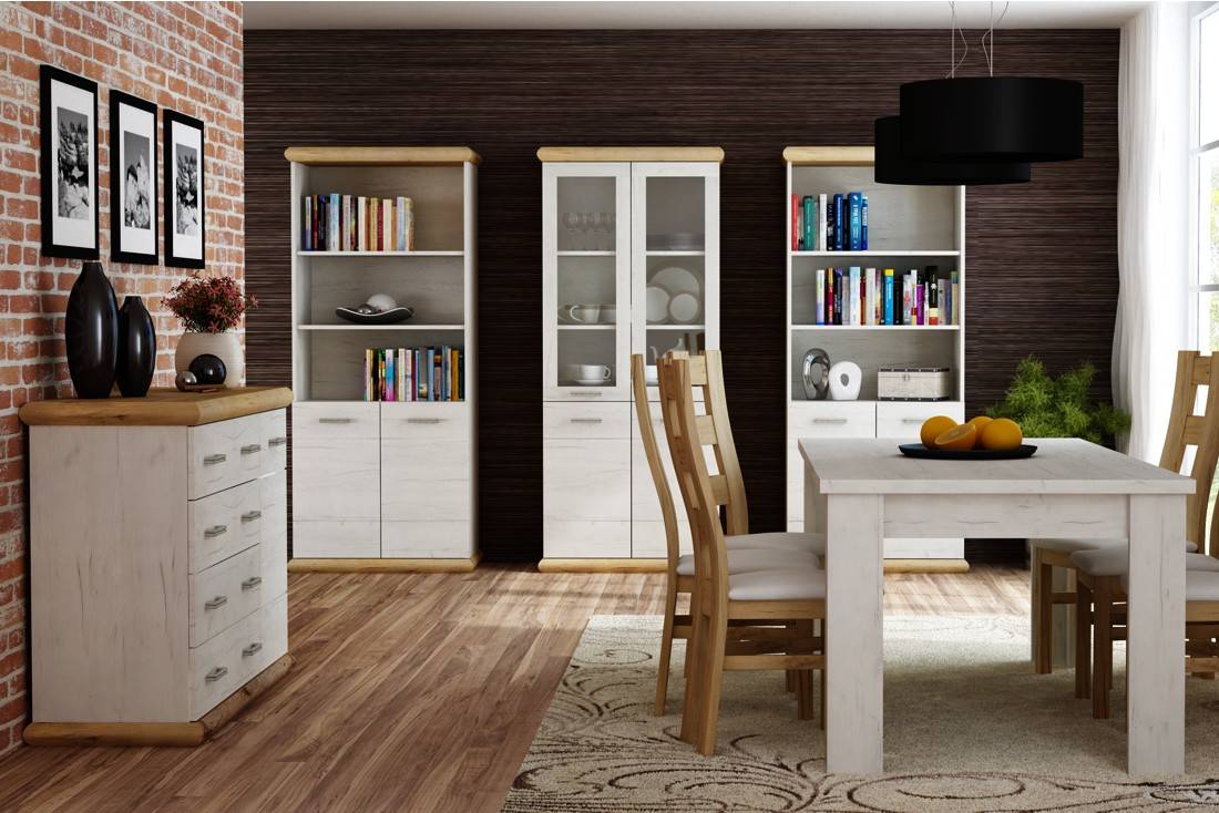 Witryna KORA K4 kraft złoty/kraft biały JARSTOL Szerokość mebla 46.5 cm