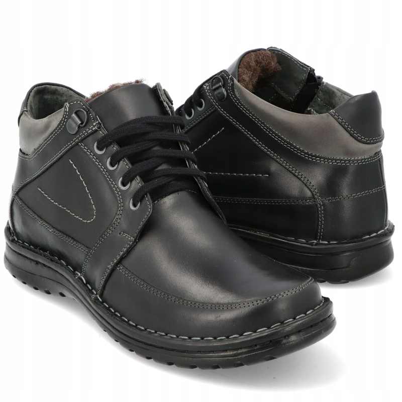 PÓBUTY ZIMOWE TRZEWIKI OCIEPLANE SKÓRA 184 CZ R 42 Kod producenta 184 CZ