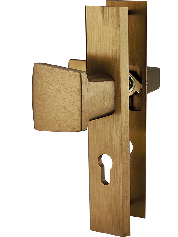 Vnější klika Floko levá patina, montáž vložkou, alu, 242 mm