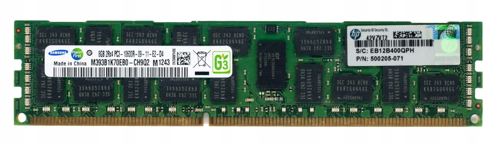 Hp 500205-071 8GB DDR3 1333MHz Reg Ecc M393B1K70EB0-CH9Q2