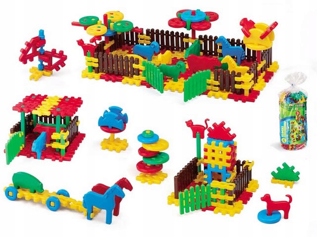 

Klocki Waflowe 240 El. Wiejska Zagroda Wafle 3D
