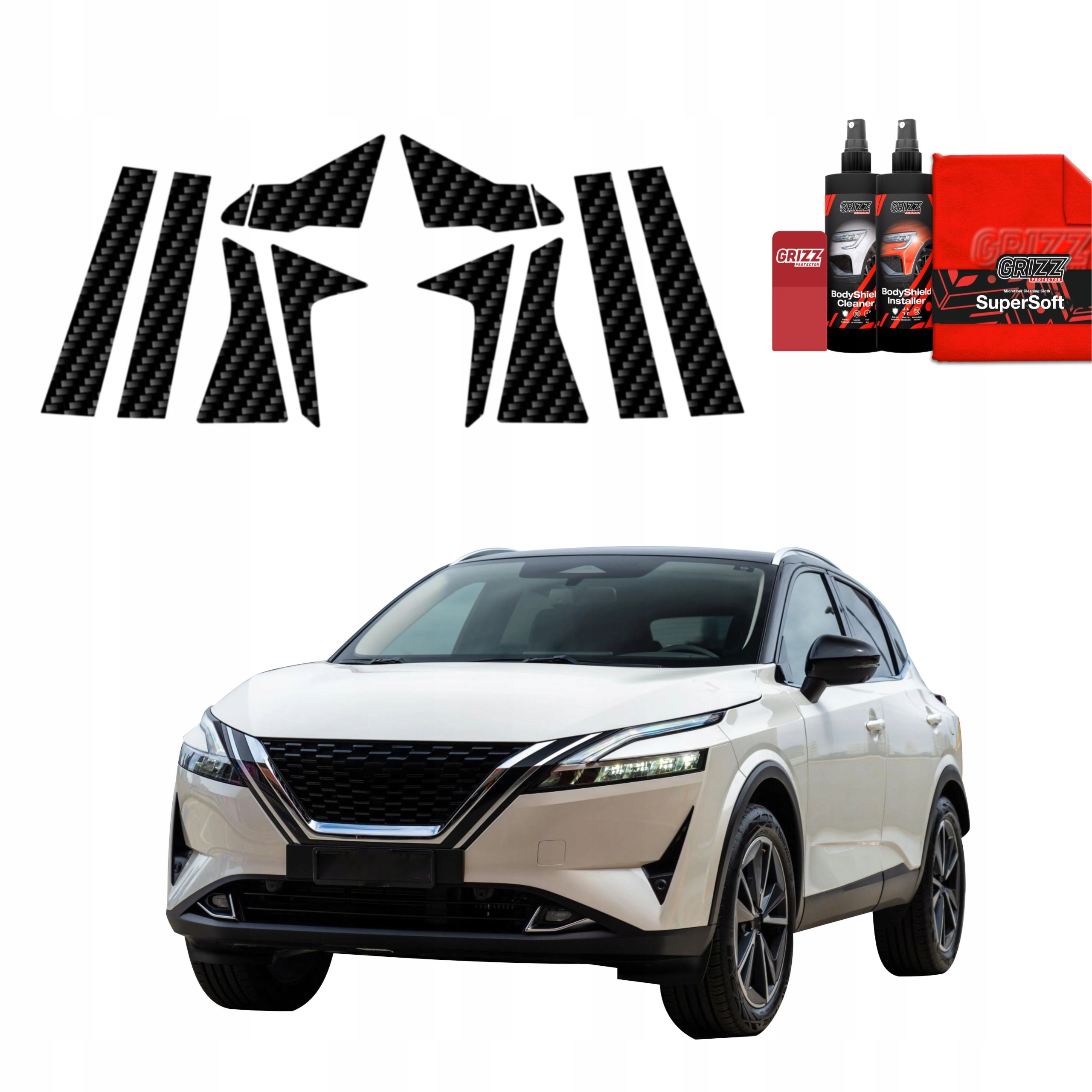 10v1 Fólie na sloupky pro Nissan Qashqai 3 (2021-2024)