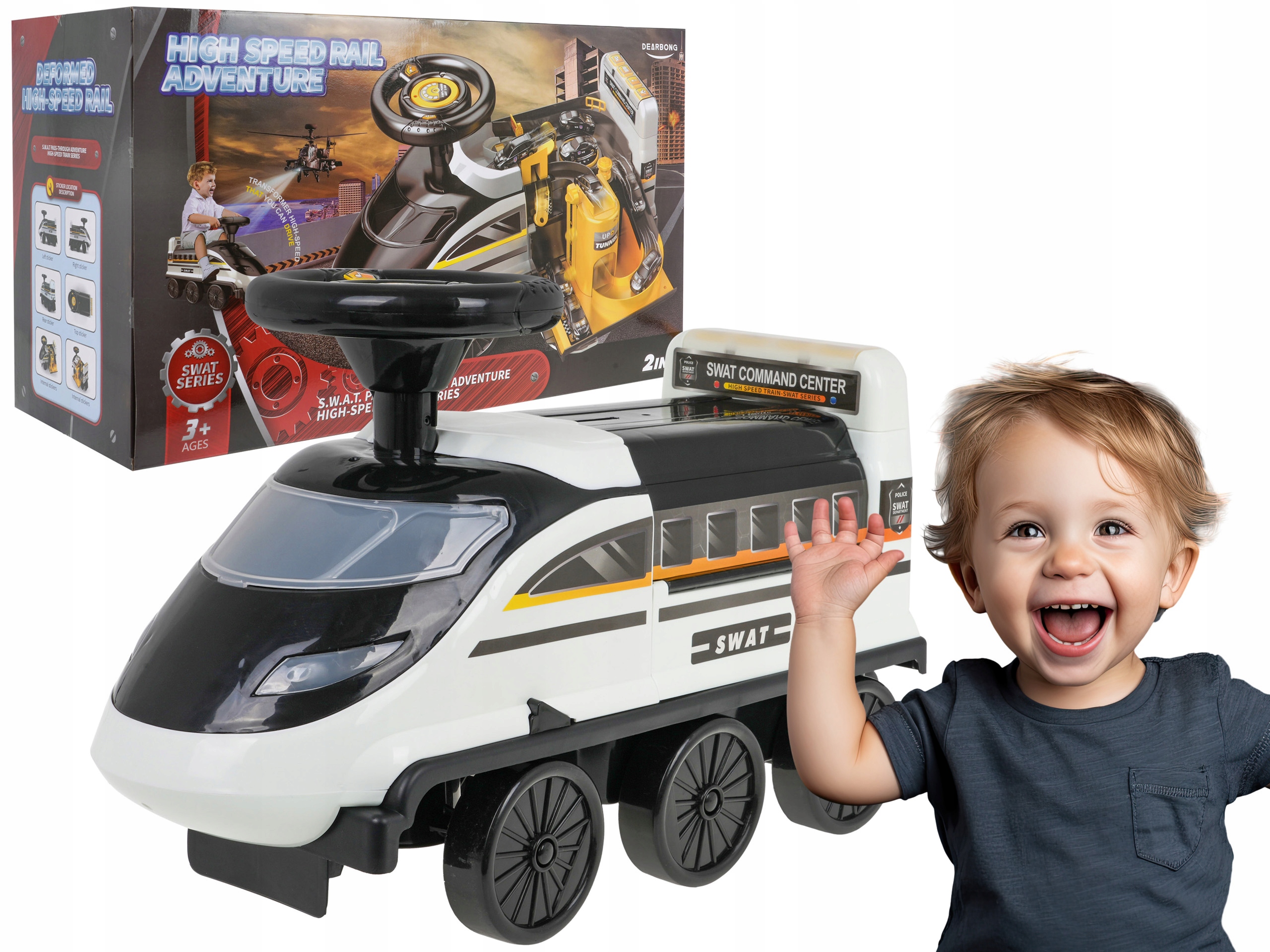 Policja Swat jeździk dla dziecka parking policyjny Zabawka