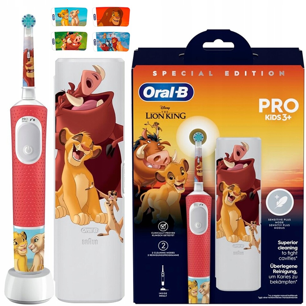 Oral-b Pro Kids Król Lew Szczoteczka elektryczna do zębów dla dzieci etui