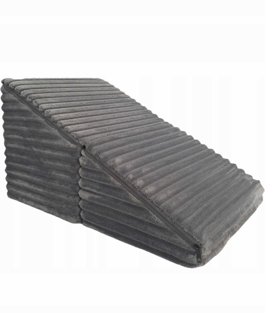 Levně Schody plošina pro psa kočku 2v1 Taburet rampa Sztruks Grafit