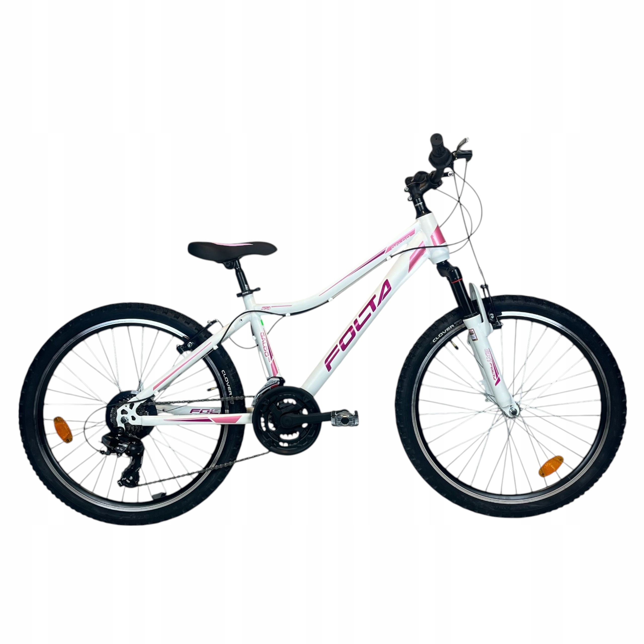 Rower Górski Mtb 24" Folta Galdo Rower Dziecięcy 3X6 Biało Różowy