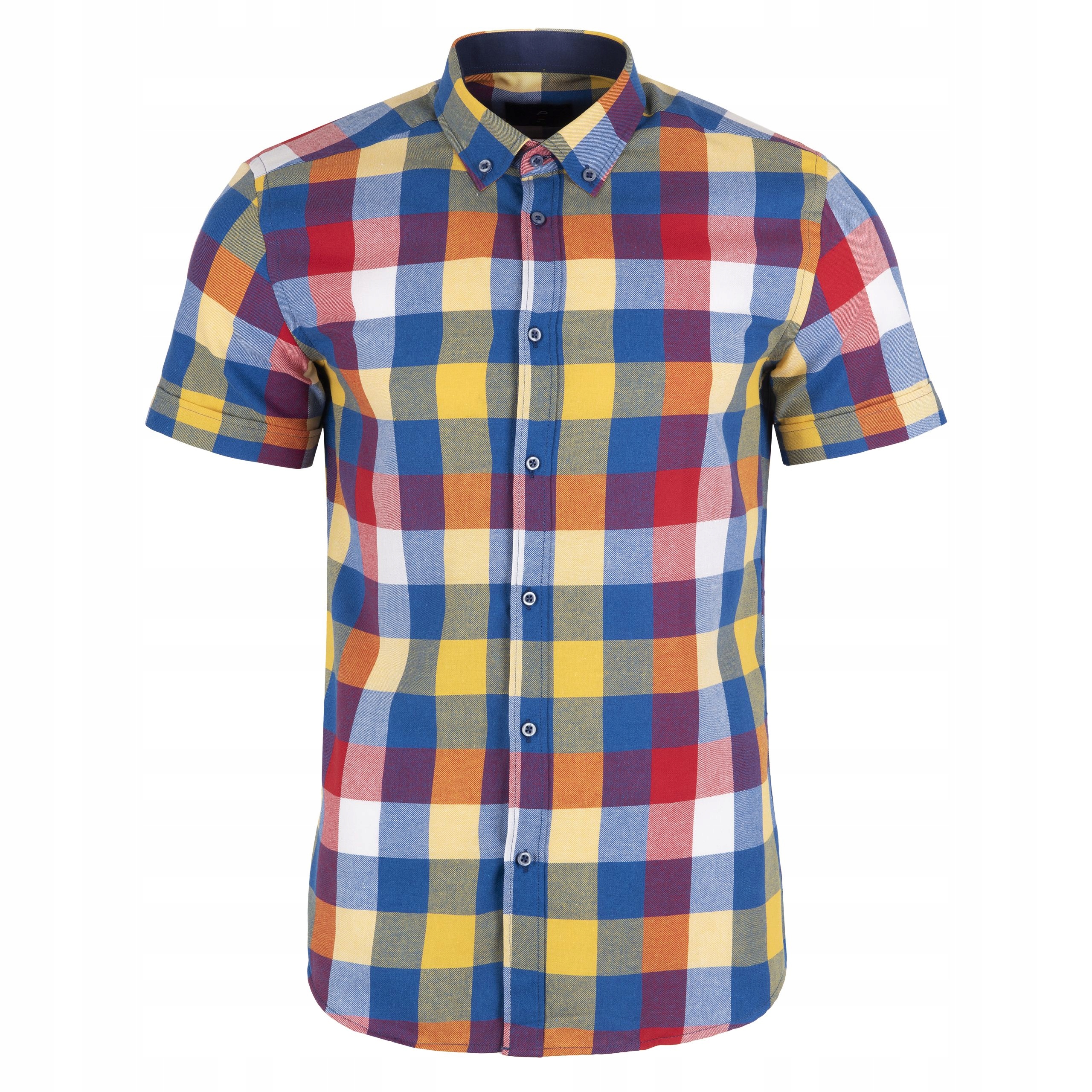 

Koszula Męska Kolorowa Kratka Slim 3XL VP1KR