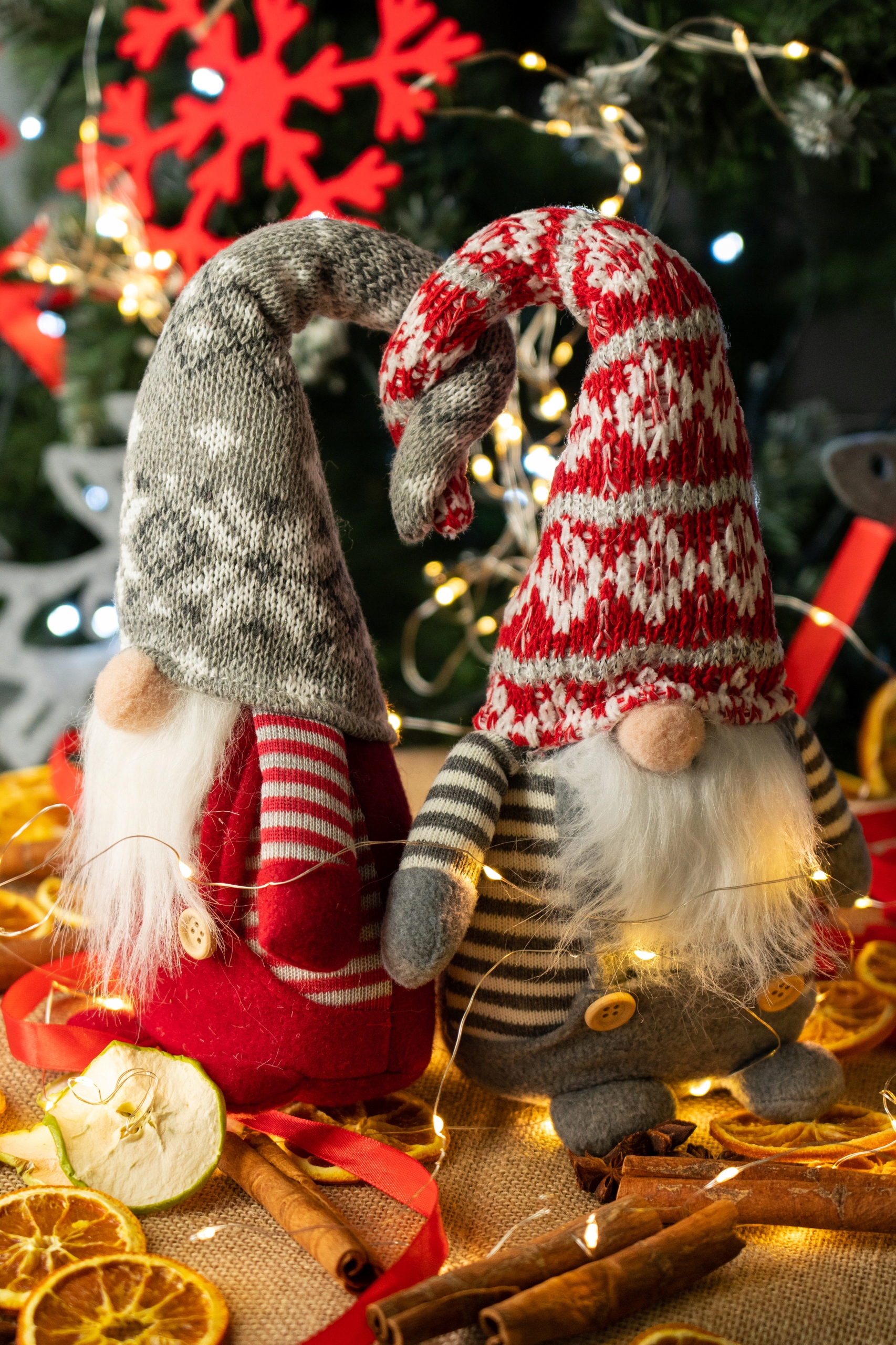 ŚWIĄTECZNE SKRZATY POD CHOINKĘ KRASNALE GNOMY 2szt KOMPLET OZDOBA ŚWIĘTA Marka Allbag