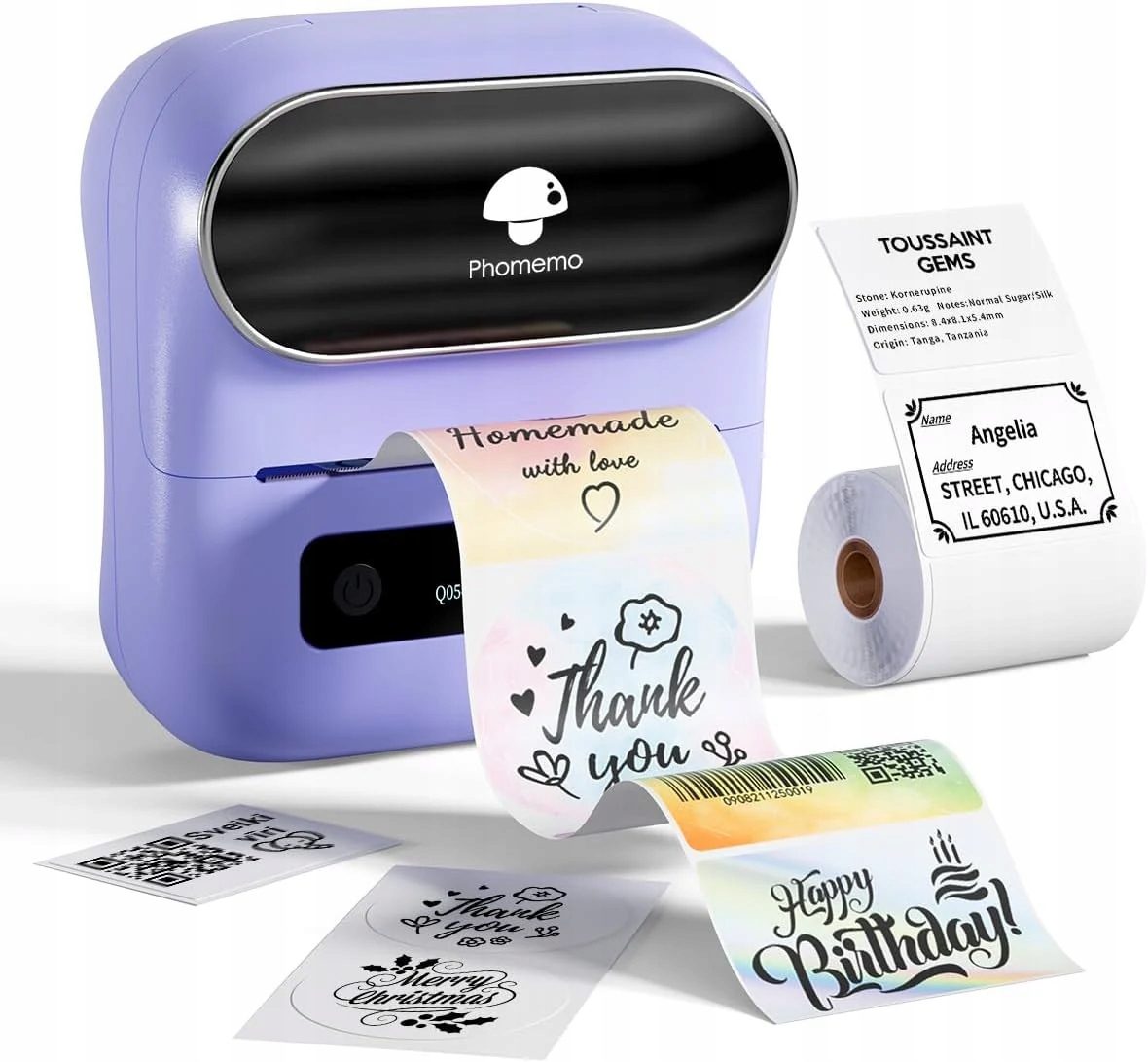 Phomemo M220 Inteligentní Bluetooth tiskárna štítků Fialová