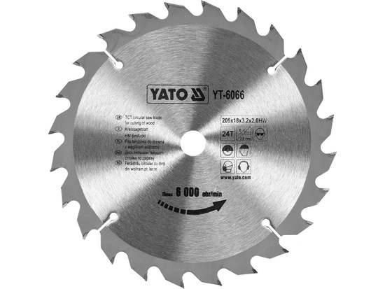 

Tarcza Widiowa 205x24Tx18MM Do Drewna Yato YT-6066