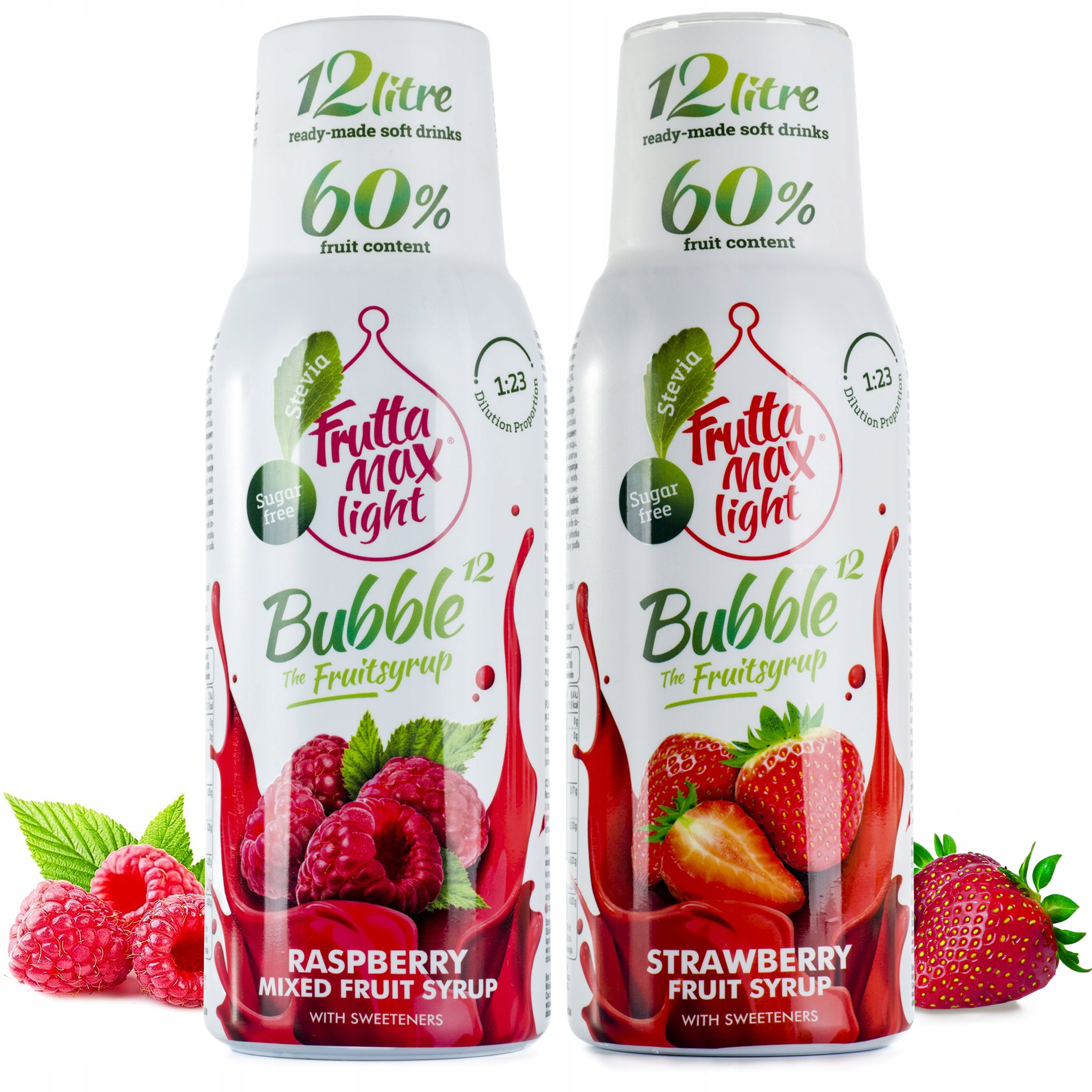 2x Syrop FruttaMax Malina Truskawka Light, 500ml
