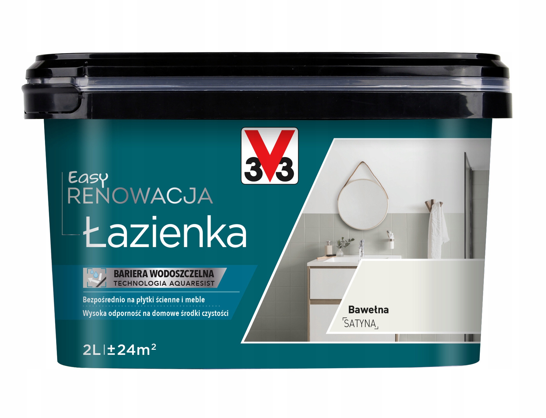 Barva na nábytek, dlaždice, dřevo V33 2 l bavlna saténová koupelna