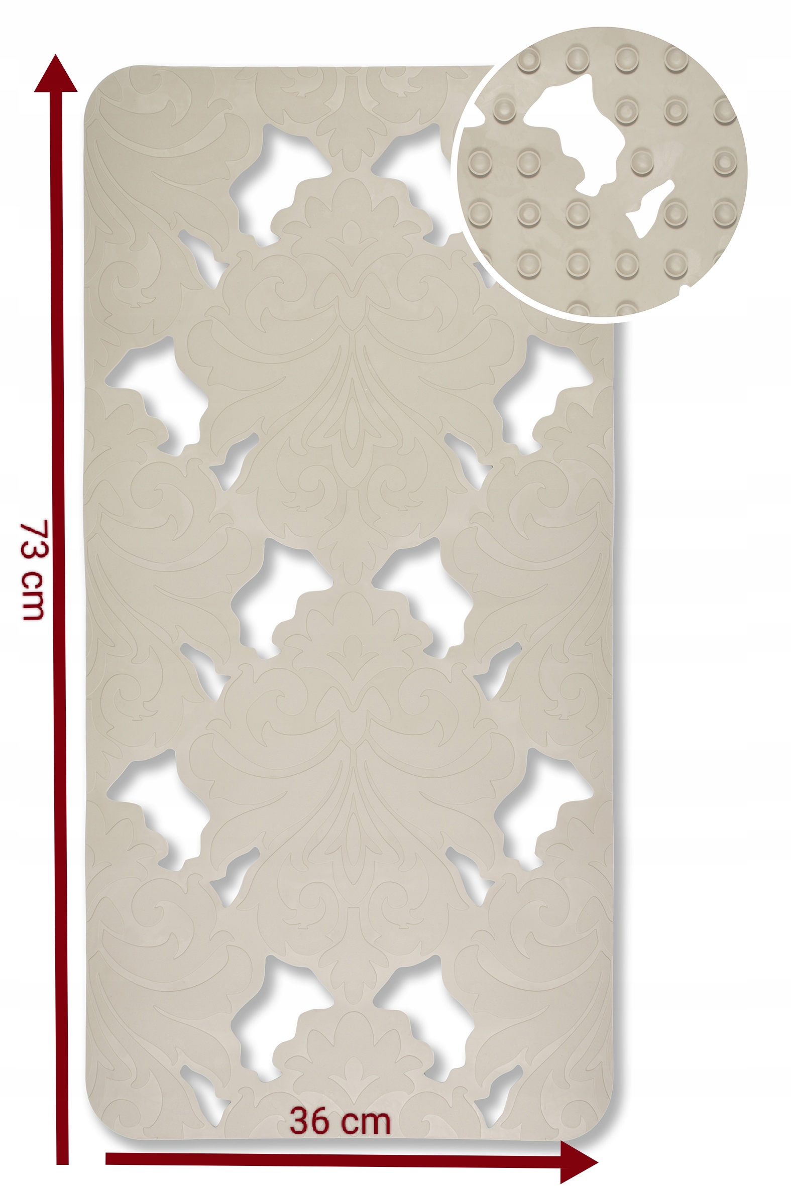 Mata antypoślizgowa pod prysznic do wanny szara Kod producenta RID01030004