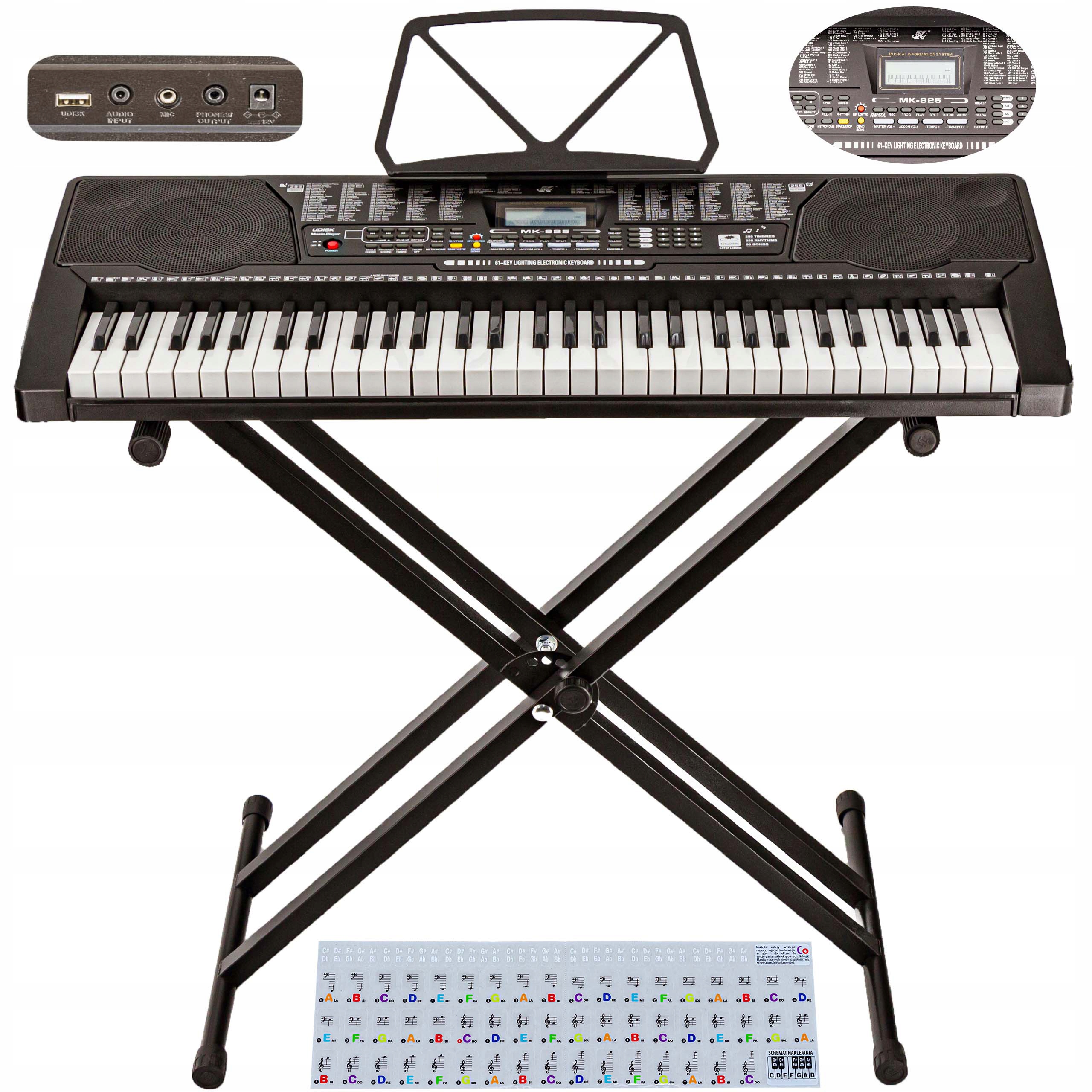 

Keyboard Organy 61 Kl MK-825 Kurs nauka gry Statyw