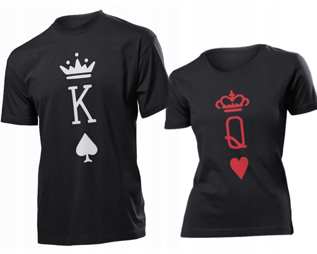 

Koszulki dla par Krol Pik Dama Kier Komplet XL