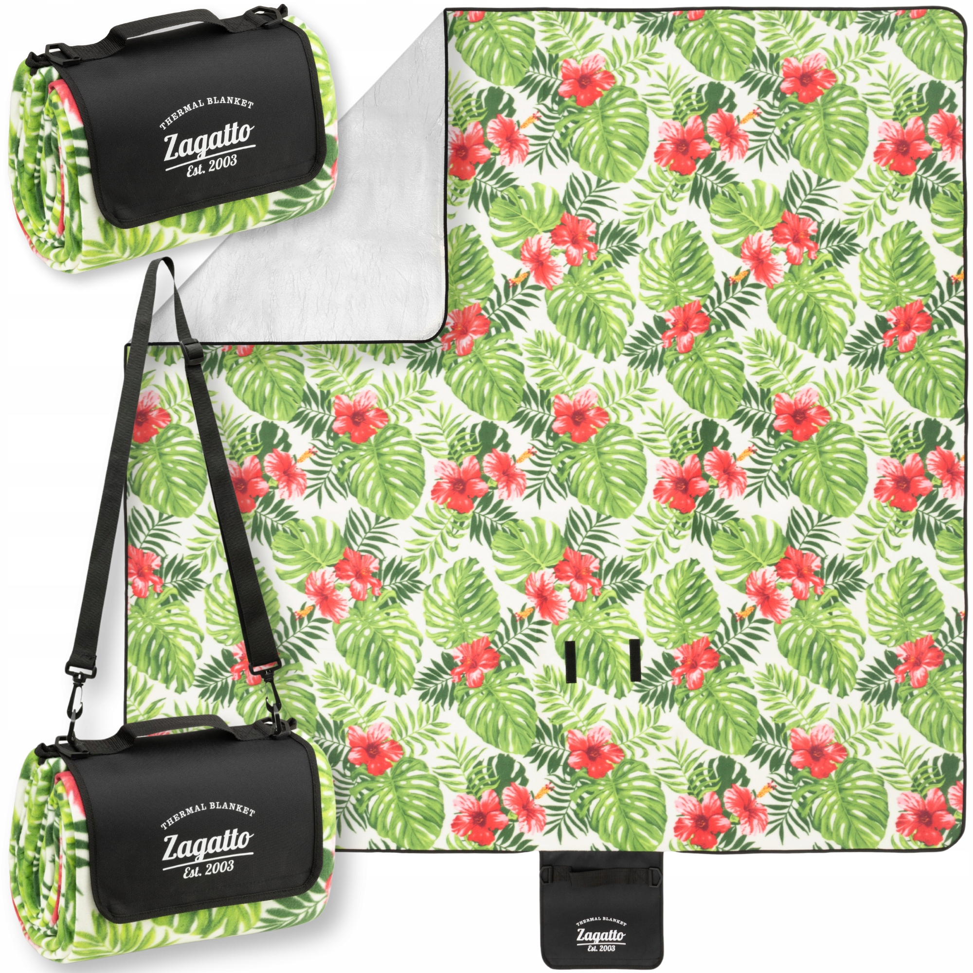 Pikniková deka 200x200 cm s izolací, velká, lehká, plážová podložka Zagatto